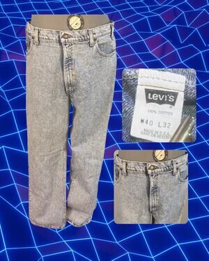 Volup Vintage 80s Levis 540 Acid Wash Leather Tab Relaxed Fit Jeans Size 40x32